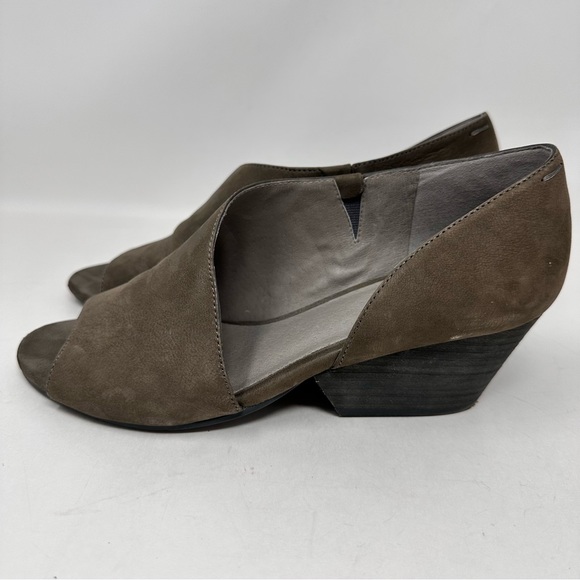 Eileen Fisher Shoes - Eileen Fisher Peep Toe Nubuck Leather Shoe Sandal Gray Size 8